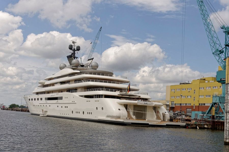 The superyacht Blue